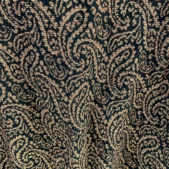 Vintage Pullover Metallic Paisley Pullover Festive Sweater Top, Black Gold, SZ L - Picture 3 of 7
